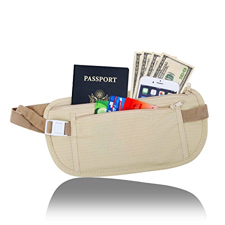 JET-BOND(TM) XB02 Travel Money Pack Belt Very Thin Light Invisialbe Safe Waist Bag
