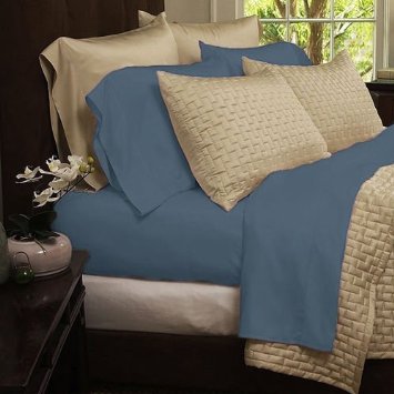 Bamboo Comfort 1800 Series Bed Sheet Set. Eco Friendly-wrinkle Free-supersoft (Queen, Light Blue)
