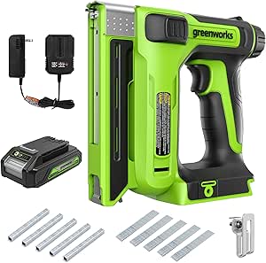 Greenworks 24V 3/8 in Crown Stapler with 2Ah Battery and 2A Charger