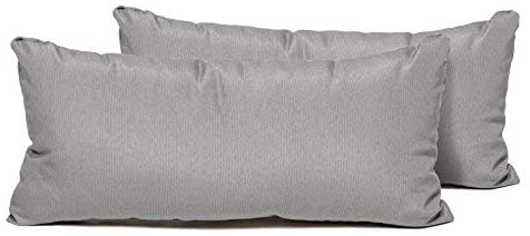 TK Classics PILLOW-GREY-R-2x Rectangle Outdoor Throw Pillows, Set of 2, Grey