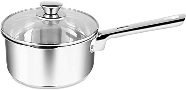Penguin Home® Saucepan 20cm, 2.5 Litre | Stainless Steel Sauce Pan with Glass Lid & Steam Vents | Induction Safe Saucepot Set with Double Pouring Lips | Cookware Set | Cooking Pots & Pans