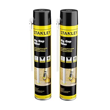 STANLEY Big Gap Filler - Gaps & Cracks Filler, Window & Door Expanding Polyurethane Sealant, with Straw | 24 Oz, 2 Pack