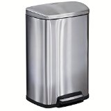 Tramontina Step on Waste Can Stainless Steel Trash Can Step Can 13 Gallon Large Capacity 1 Trash Can