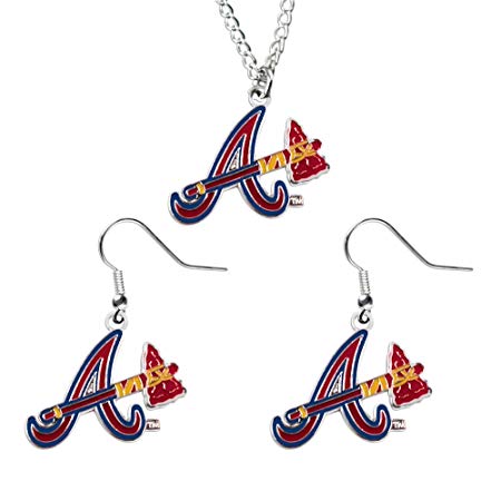 Atlanta Braves NCAA Necklace And Dangle Earring Set Charm