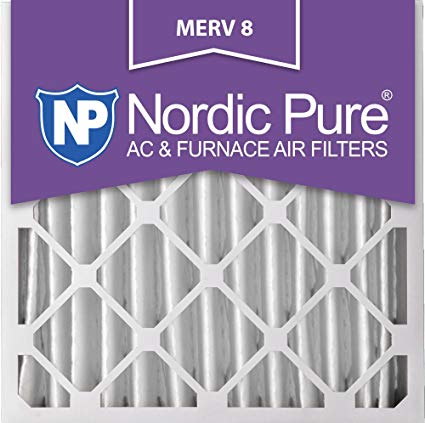 Nordic Pure 20x20x4M8-1 MERV 8 Pleated AC Furnace Air Filter, 20x20x4, Box of 1