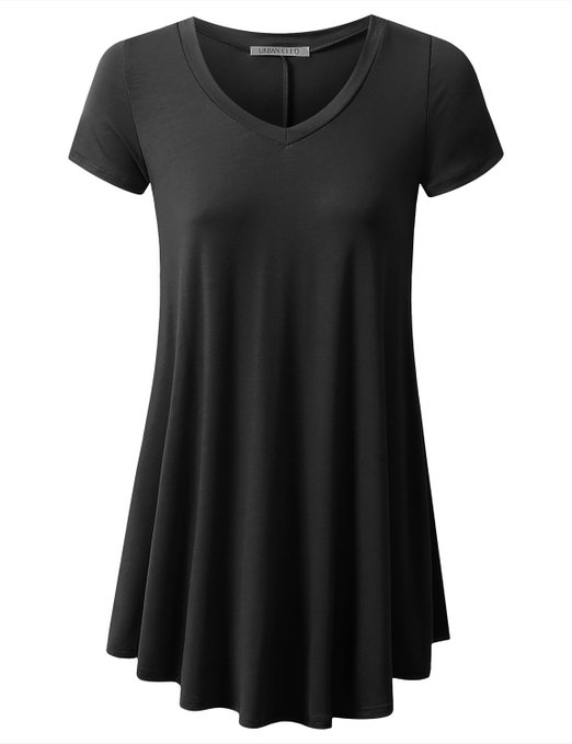 URBANCLEO Womens Basic eLong Tunic Top Mini T-shirt Dress (PLUS Size Available)