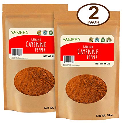 Yamees Cayenne Pepper - Cayenne Pepper Bulk – Ground Cayenne Pepper Powder Bulk – Bulk Spices - 2 Pack of 16 Ounce Each