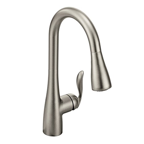 Moen 7594CSL Arbor One-Handle High Arc Pulldown Kitchen Faucet Featuring Reflex, Classic Stainless