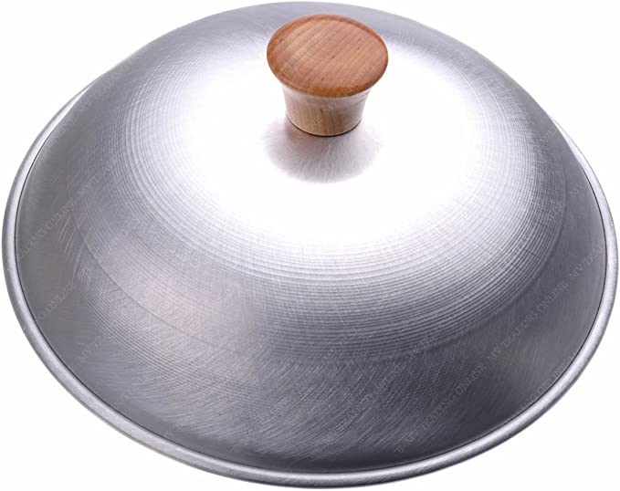 Aluminum Dome Wok Lid/Wok Cover, 11-Inches, (For 12" Wok), 18 Gauge, USA Made
