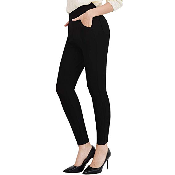 Ginasy Dress Pants for Women Stretch Pull-on Pants Ease into Comfort Office Ponte Pants