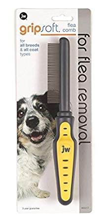 JW Pet Company GripSoft Flea Comb for Dogs