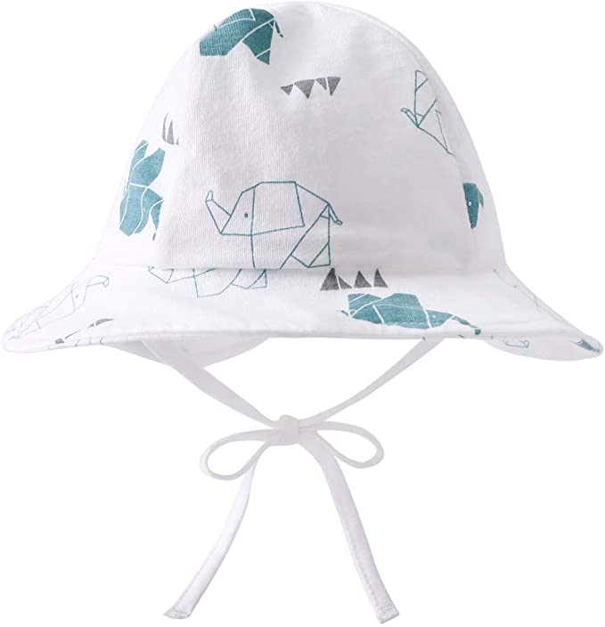 pureborn Newborn Unisex Baby Sun Hat Wide Brims Bucket Hat Sun Protection with Straps