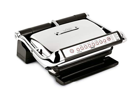 All-Clad PG710850 AutoSense Stainless Steel Electric Grill Contact Grill with smart sensor, 4-Servings, Silver