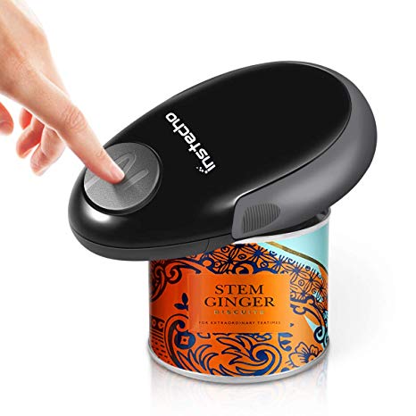 Electric Can Opener, Mini Restaurant Can Opener, Smooth Edge Automatic Electric Can Opener (Black)