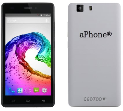 aPhone 5 inch HD 1280*720P 1GB RAM 8GB ROM 8MP Camera android 5.1 unlocked smartphone (White)