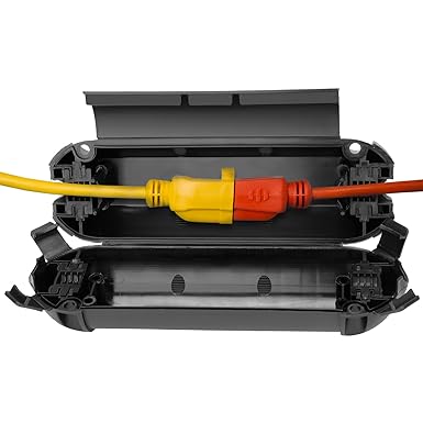 Boite Etanche Electrique, Safe-Box du Câble Étanche IP54, Boîtier de Protection de la Rallonge, Coffre-fort D'extérieur Rallonge de Protection, pour Jardin Prise Joint de Câbles(1pc)