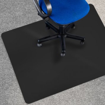 Office Marshal® Black Polycarbonate Office Chair Mat - 36" x 48" - Carpet Floor Protection - No-Recycling Material - High Impact Strength