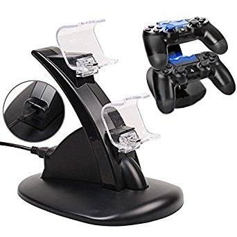 Anrain Dual PS4 Gaming Controller LED Charging Stand USB Charger Dock Station Cradle For Sony Playstation 4