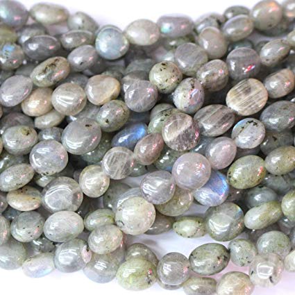 Natural Gemstone Beads Nuggets 8-10mm for Jewelry Making Loose Beads (Labradorite)