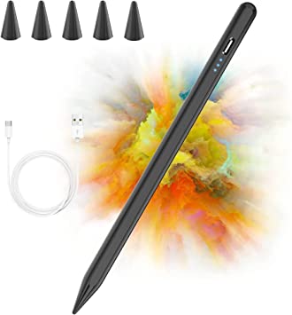 KBCASE Stylus Pen for iPad 2018-2022,iPad 10/9/8/7/6th Generation/iPad Air 3-5/iPad Pro 12.9,iPad Pro 11/Mini 6/5,Apple Pen Rechargeable with Tilt Sensitivity/Magnetic,5 Replacement Tips