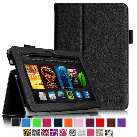 Fintie Folio Case for Fire HDX 7 - Slim Fit Leather Standing Protective Cover with Auto Sleep/Wake (will only fit Kindle Fire HDX 7" 2013), Black
