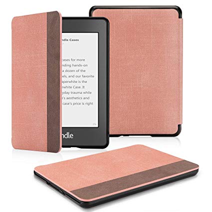 OMOTON Kindle Paperwhite Case (10th Generation-2018), Smart Shell Cover with Auto Sleep Wake Feature for Kindle Paperwhite 10th, Denim Pink