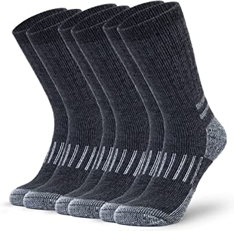 Alvada Merino Wool Hiking Socks Thermal Warm Crew Winter Boot Sock For Men & Women 3 Pairs