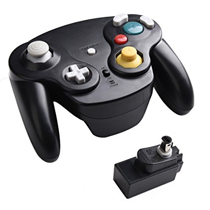Wireless Gamecube Controller, Veanic 2.4G Wireless Controller Gamepad Joystick for Nintendo Gamecube,Compatible with Wii / Wii U / Nintendo Switch (Black)