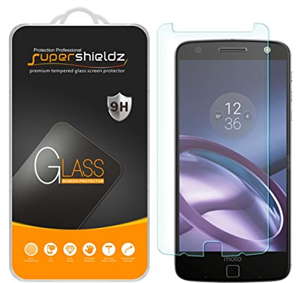 [2-Pack] Motorola Moto Z / Moto Z Droid Tempered Glass Screen Protector, Supershieldz Anti-Scratch, Anti-Fingerprint, Bubble Free, Lifetime Replacement Warranty