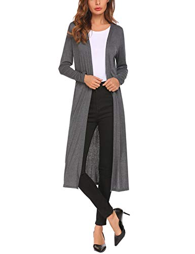 Beyove Women's Casual Open Front Long Sleeve Cardigan Sweater with Pocket