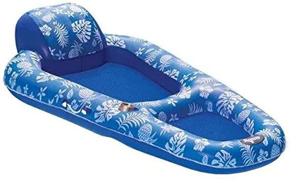 Aqua Pool Lounge Extra Long 70in Comfortable Headrest Soft Cool Weave Fabric