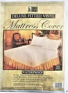 Fitted Mattress Protector Heavy-Duty Hypoallergenic Vinyl Cover, Full