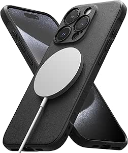 Ringke Onyx [Compatible with MagSafe] Designed for iPhone 15 Pro Case, Prevents Oily Smudges Feels Good in The Hand Non-Slip Enhanced Grip Precise Cutouts for Camera Lenses - Magnetic Black