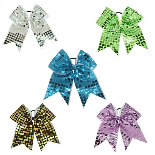 CN Sparkly Jumbo Sequin Cheer Bows Cheerleading Girls Hair Bow Pack of 5