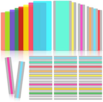 48 Pieces Guided Reading Strips with 3 Styles Highlight Bookmarks Colored Overlay Reading Tracking Rulers for Children Students Teachers Help with Dyslexia