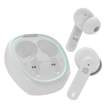 Portronics Newly Launched Harmonics Twins S11 in-Ear TWS Earbuds, Quad Mic, Auto ENC Calls, 30Hrs Playtime, Game/Music Mode, BT5.3v, 10mm Driver, Type C Fast Charging, Ipx4 Water Resistant(White)