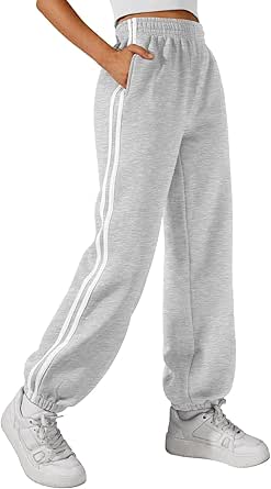 Trendy Queen Womens High Waisted Drawstring Sweatpants Casual Baggy Joggers Pants with Pockets