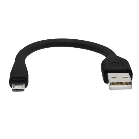 dCables Bendy & Durable Short Micro USB Charging Cable - 7 Inch - Black