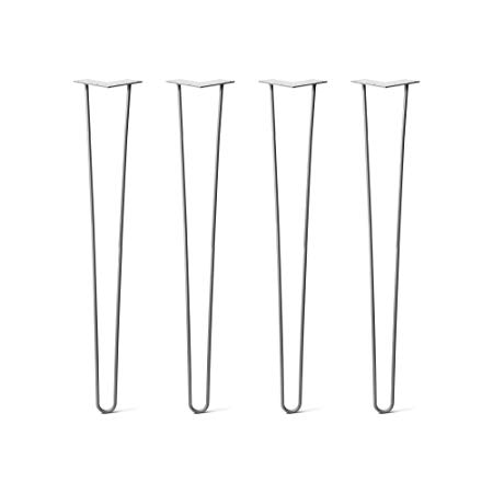 Hairpin Legs Set of 4 - Cold Rolled Steel - Raw and Color Available - Made in The USA (33" Tall, 3/8" Diameter - Raw Steel - Shipped as Set of 4 Legs)