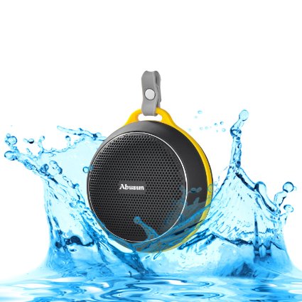 Abusun Wireless V4.1 Bluetooth Speakers HD Powerful Surround Sound Waterproof Shockproof Ultra Portable Sport Speaker with Amazing Music Audio Effect for iPhone iPad Samsung HTC and more - Black