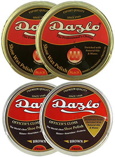 Dazlo® Shoe Polish - Black (2x40g)   Brown (2x40g) - Handmade Natural Wax