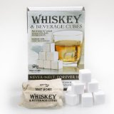 Ceramic Whiskey Stones Beverage Cubes Set of 9 with Storage Bag by Best Home Products