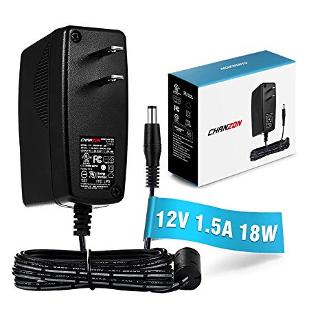 [UL Listed] Chanzon 12V 1.5A 18W AC DC Switching Power Supply Adapter (Input 100-240V, Output 12 Volt 1.5 Amp) Wall Wart Transformer Charger for DC12V CCTV Security Camera (6Ft Cord, 18 Watt Max)