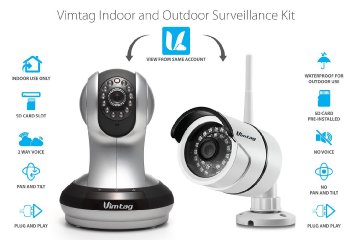Vimtag 1 Pack Ind & Out  Kit Indoor & Outdoor Surveillance Kit (Silver & White)