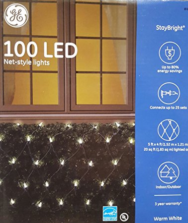 5 ft x 4 ft. GE Christmas StayBright LED 100 lt. 5.5mm Net Light