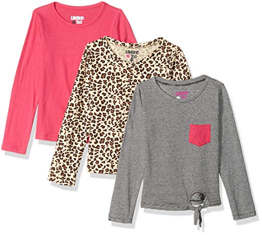 Limited Too Girls' 3 Pack Long Sleeve T-Shirt Set