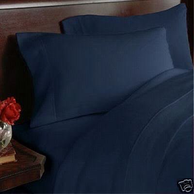 Twin XL Extra Long 1200 Thread Count Egyptian Cotton 1200TC Solid DUVET Cover Set, Navy