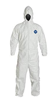 Tyvek Disposable Coveralls With Hood - TYVEK COVERALL WITH HOOD - MEDIUM