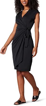 Amazon Essentials Women's Classic Cap Sleeve Wrap Dress (Available in Plus Size)