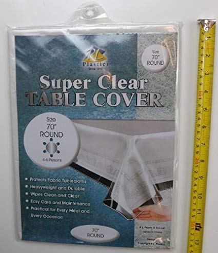 R&L Super Clear and Durable 100% Vinyl Tablecloth Protector 70" Round